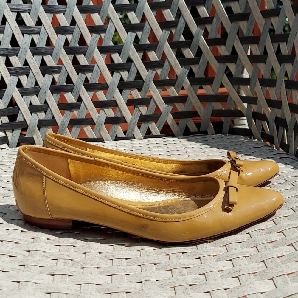 Kate Spade Yellow Pointed Toe Ballerina Flats 7.5